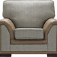 Camden Bespoke Grey Fabric & Leather Piping Modern Design Sofa Suitable For Old People