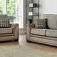 Camden Bespoke Grey Fabric & Leather Piping Modern Design Sofa Suitable For Old People