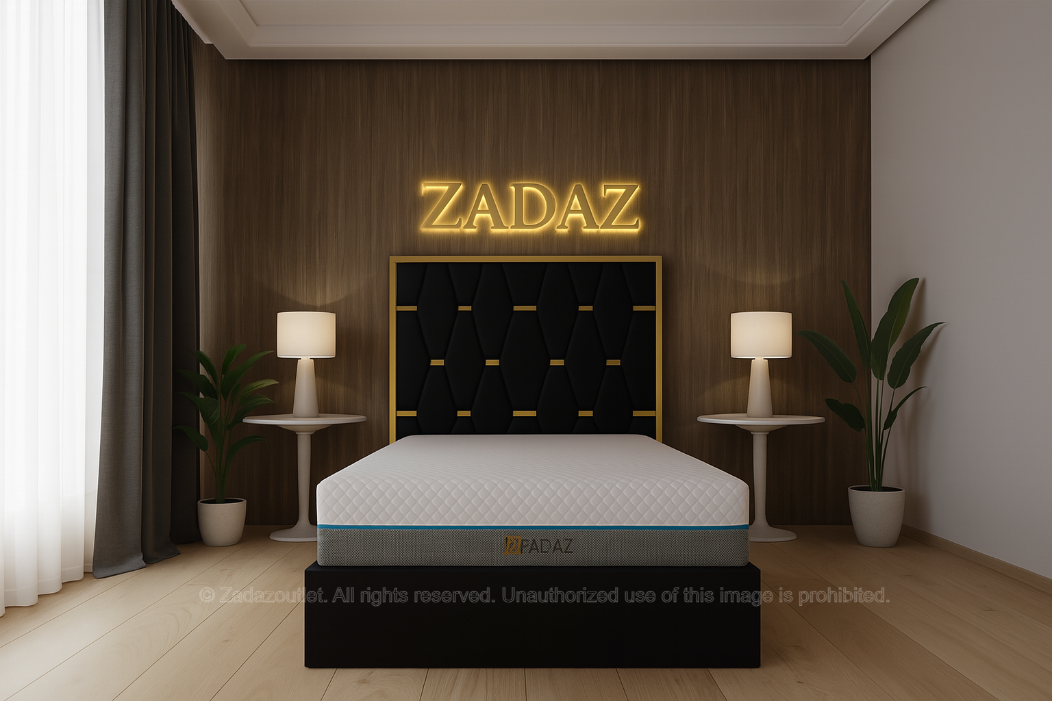 BLACK AND GOLD LUXE BED