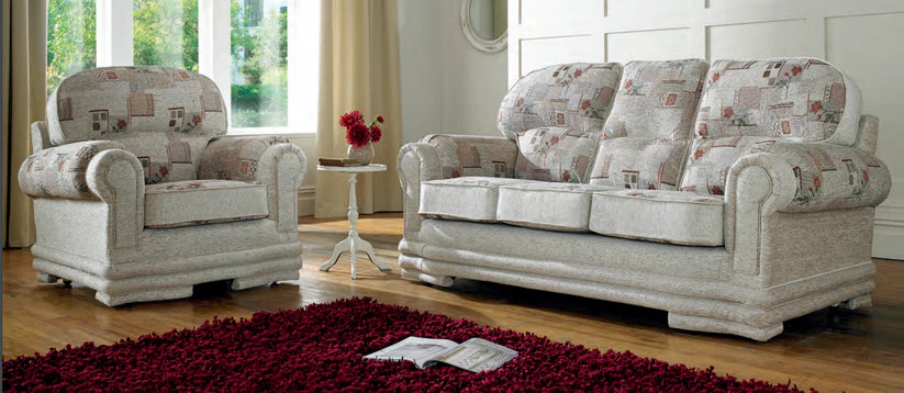 Claudette Genuine Henley Range English Rose Real Fabric Sofas Couches For Elderly