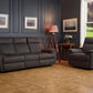 Continental Electric Reclining Grey Fabric Suede Sofas