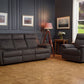 Continental Electric Reclining Grey Fabric Suede Sofas