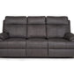 Continental Electric Reclining Grey Fabric Suede Sofas