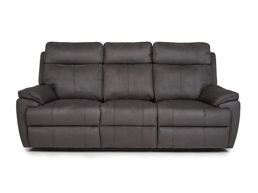 Continental Electric Reclining Grey Fabric Suede Sofas