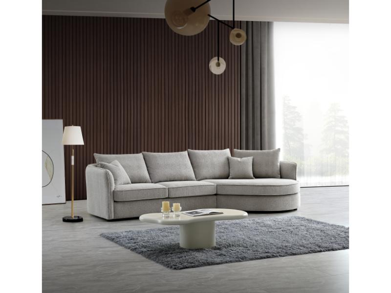 Aluxo Rubin Corner Chaise in Pebble Boucle
