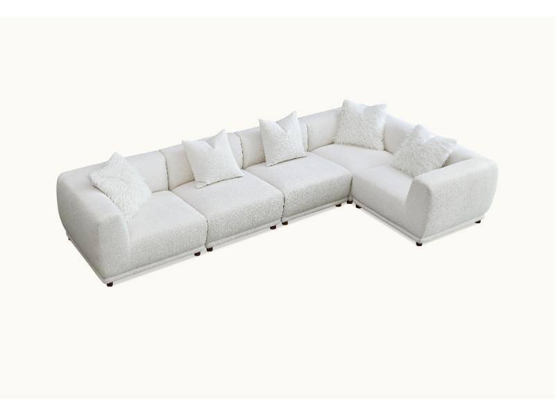 Aluxo Lottie Modular Corner Group in Polar Boucle