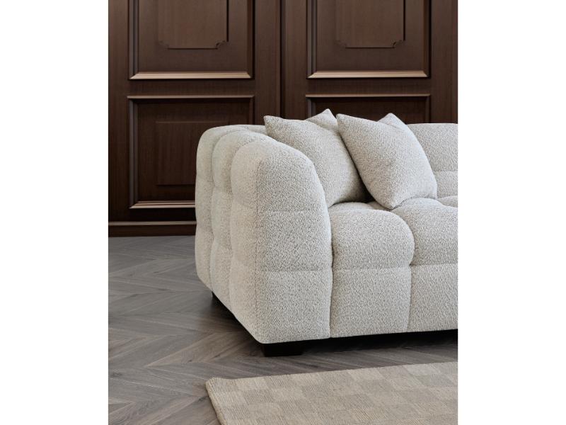 Aluxo Tribeca Right Hand Corner Group in Oatmeal Boucle Fabric