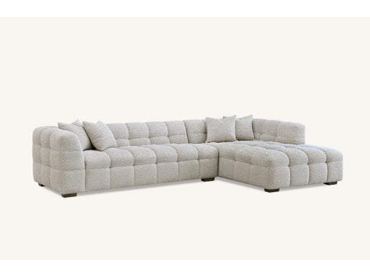 Aluxo Tribeca Right Hand Corner Group in Oatmeal Boucle Fabric