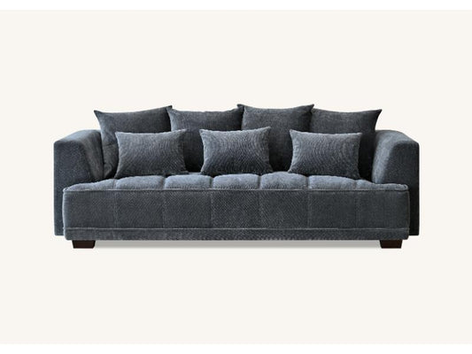 Gramercy Sofa In Steel Velvet 3 seater