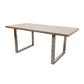 Freya 1.8m Dining Table Solid Light Pine wood with Metal Legs