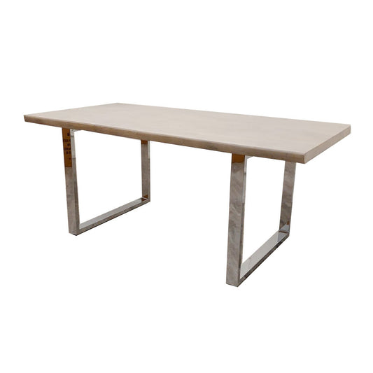 Freya 1.8m Dining Table Solid Light Pine wood with Metal Legs