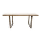 Freya 1.8m Dining Table Solid Light Pine wood with Metal Legs