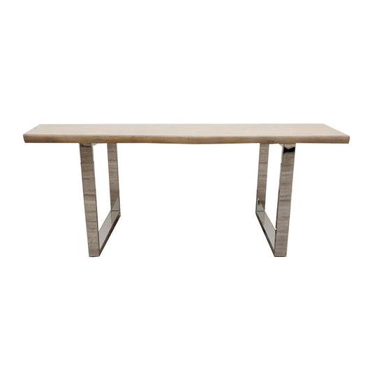 Freya 1.8m Dining Table Solid Light Pine wood with Metal Legs