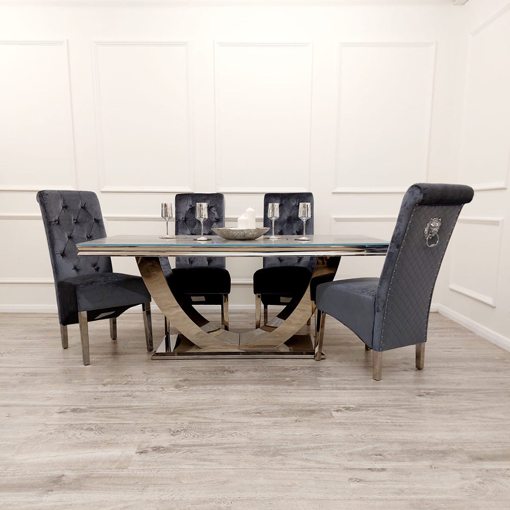 Louis Chrome 1.8m Dinning Table Set