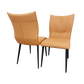 Flora Leather Dining Chair – Ruched Back & Black Scandinavian Legs