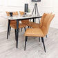 Flora Leather Dining Chair – Ruched Back & Black Scandinavian Legs