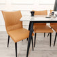 Flora Leather Dining Chair – Ruched Back & Black Scandinavian Legs