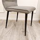 Flora Leather Dining Chair – Ruched Back & Black Scandinavian Legs