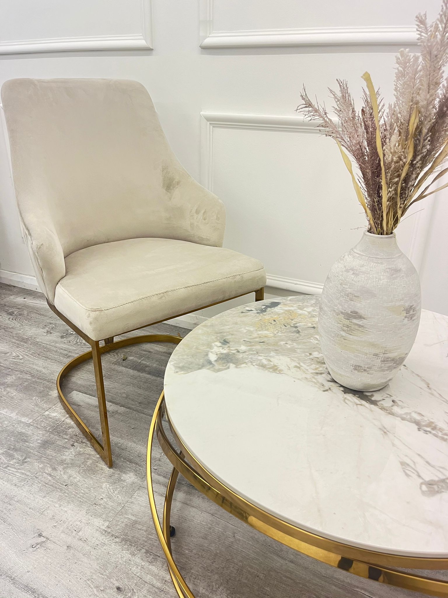 CHELMSFORD VELVET DINING CHAIR GOLD