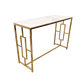 Geo Gold Console Table with Polar White Sintered Top