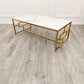 Geo Gold Coffee Table with Polar White Sintered Top