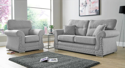 Galaxy Handmade Grey Fabric Sofas For Old People in Elegant Mosaic