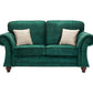 Genoa Handmade Sofas In Milano Emerald Green Fabric With Turned Wooden Legs