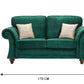 Genoa Handmade Sofas In Milano Emerald Green Fabric With Turned Wooden Legs