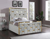 Golden stripes pyramid bed frame