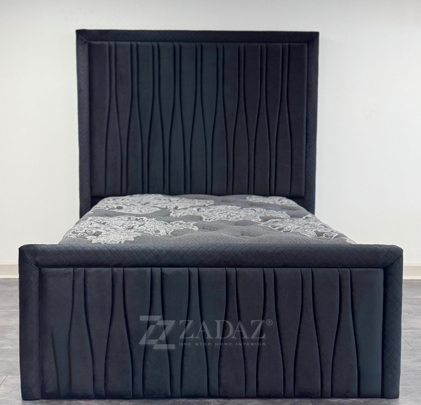 Midnight Wave Velvet Bed