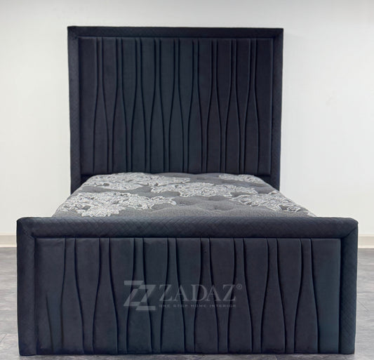Midnight Wave Velvet Bed