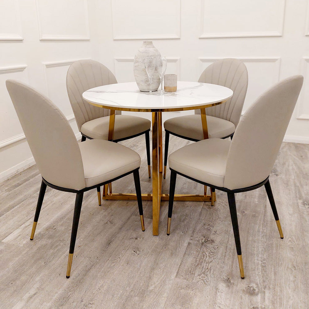Lucien Gold 1.2m Round Dining Table