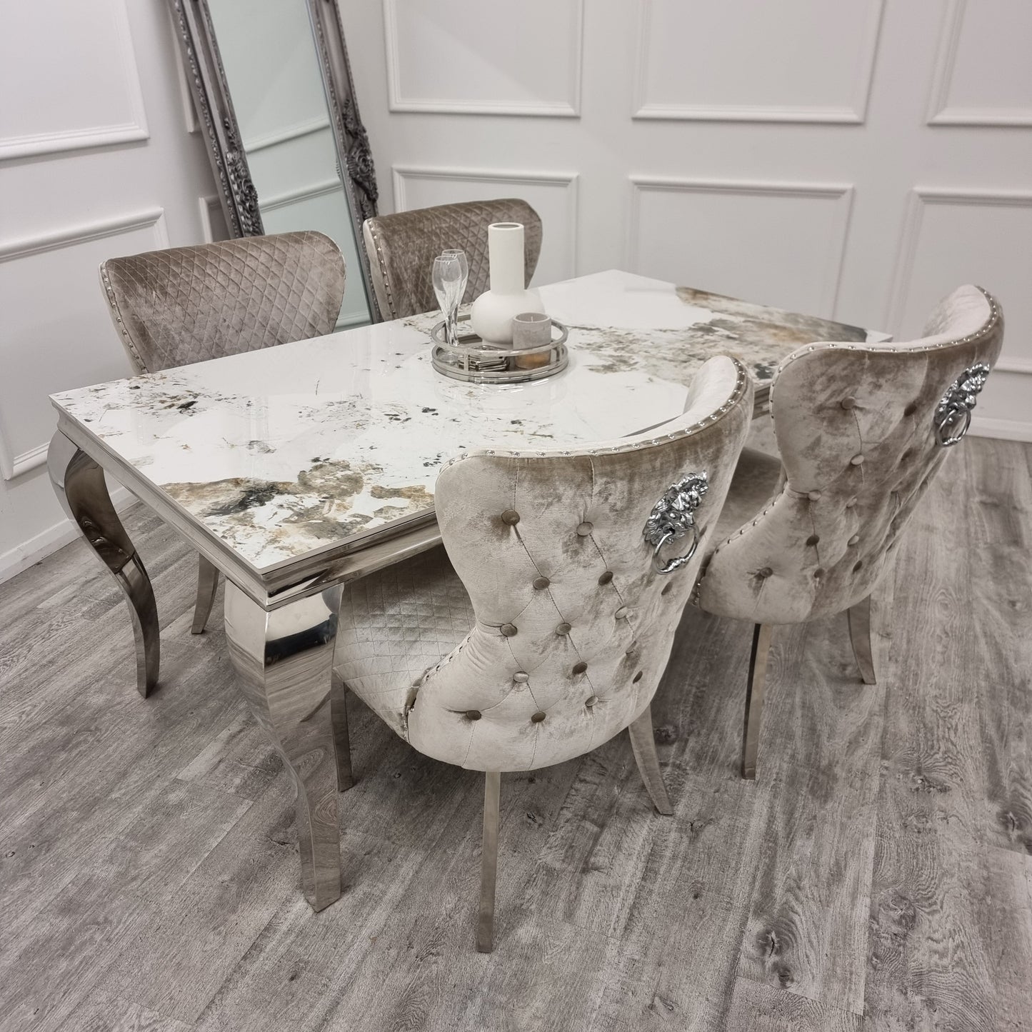 Louis Chrome Dining Table