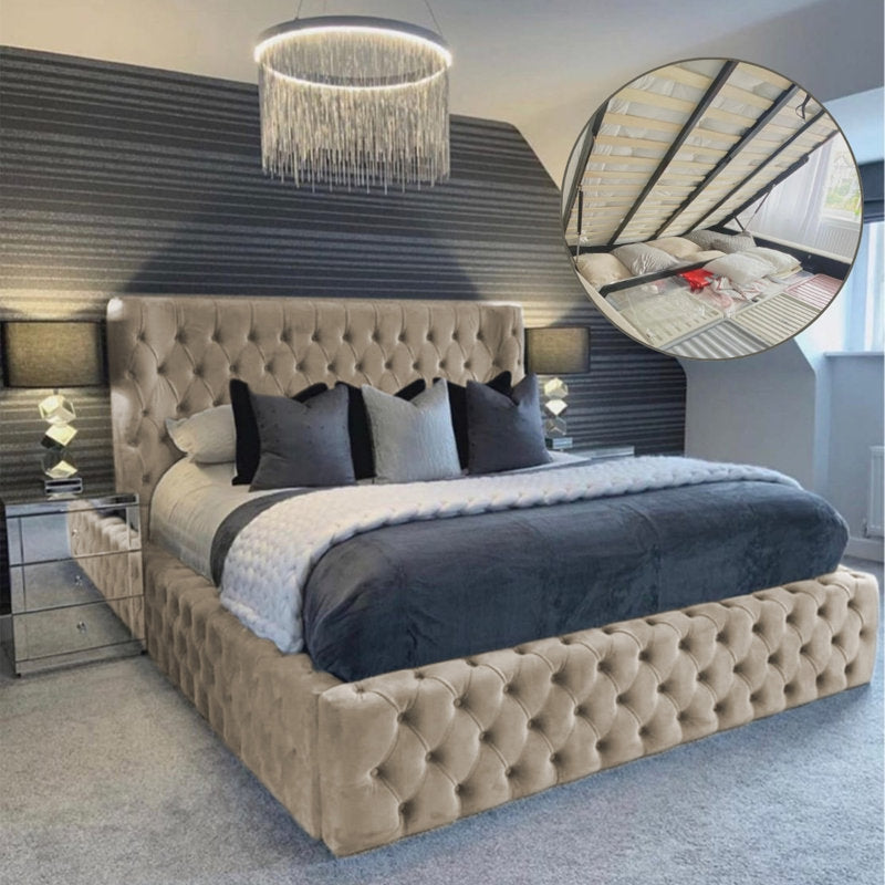 Majestic Nights Upholstered Ottman Storage Bed Frame