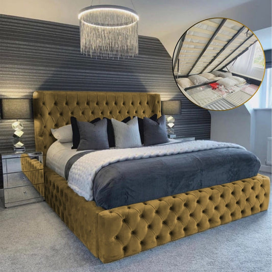 Majestic Nights Upholstered Ottman Storage Bed Frame