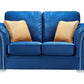 Manhattan Blue Fabric Sofas Chesterfield Style Arms With Chrome Feet