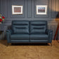 Megan Original Reclining Navy Blue Real Leather Sofas