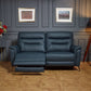 Megan Original Reclining Navy Blue Real Leather Sofas