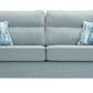 Milan Modern Elegance Sofas Garda Petrol Blue Fabric With Cushions