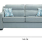 Milan Modern Elegance Sofas Garda Petrol Blue Fabric With Cushions