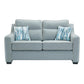 Milan Modern Elegance Sofas Garda Petrol Blue Fabric With Cushions