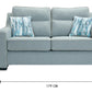 Milan Modern Elegance Sofas Garda Petrol Blue Fabric With Cushions
