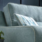 Milan Modern Elegance Sofas Garda Petrol Blue Fabric With Cushions