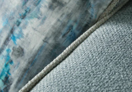 Milan Modern Elegance Sofas Garda Petrol Blue Fabric With Cushions