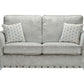Nebraska Bespoke Grey Fabric Studded With Chrome Feet Sofa For Elderly
