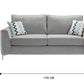 Parma Handmade Plush Monaco Grey Real Fabric Sofa With Steel Legs
