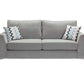 Parma Handmade Plush Monaco Grey Real Fabric Sofa With Steel Legs