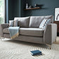Parma Handmade Plush Monaco Grey Real Fabric Sofa With Steel Legs