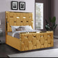 Golden stripes pyramid bed frame
