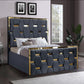 Golden stripes pyramid bed frame